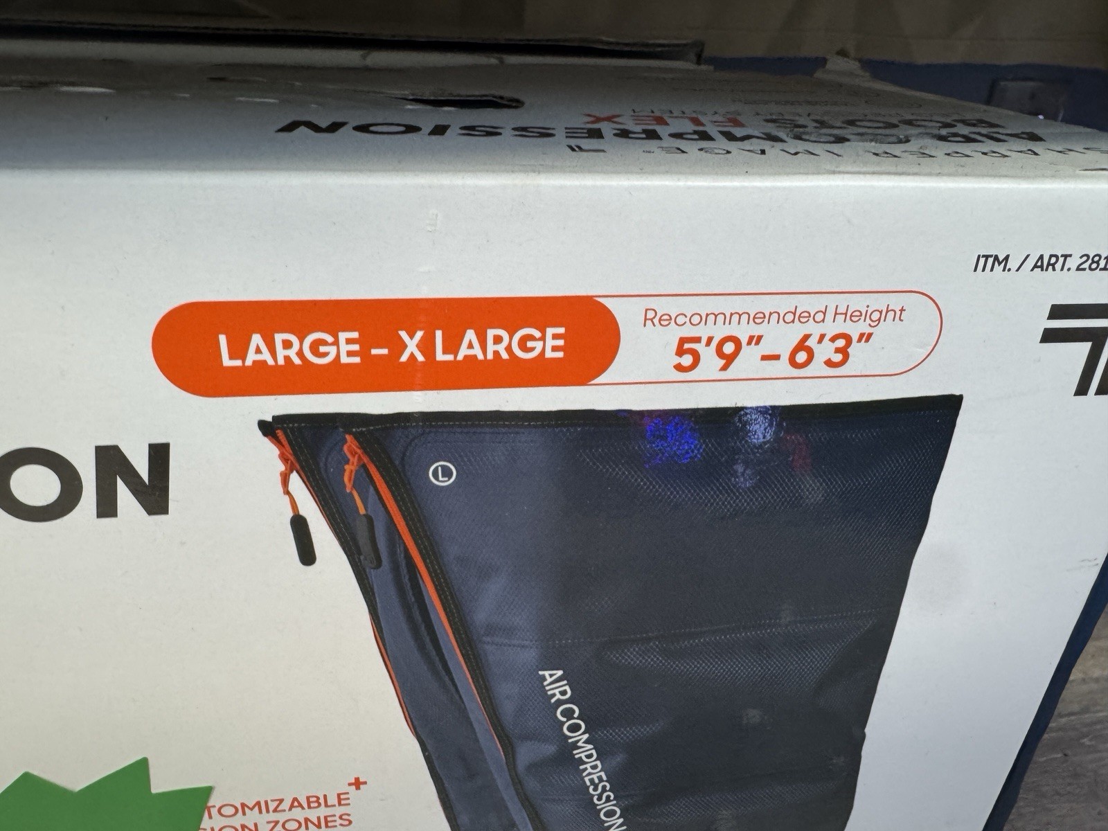 Sharper Image Air Compression Boots Flex Leg Recovery System Large/XLarge (Blue)
