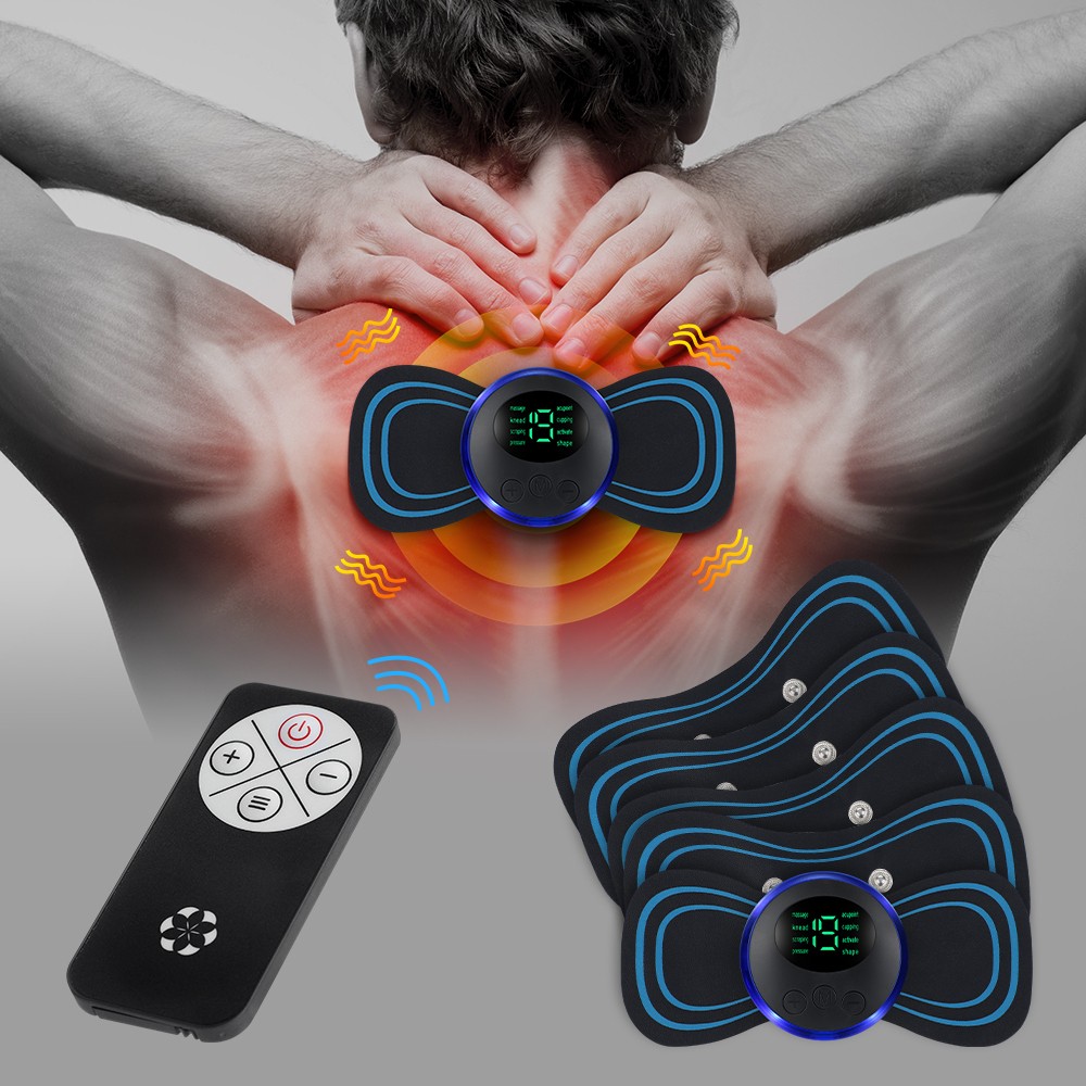 Portable EMS Mini Electric Neck Back Massager Cervical Massage Patch Stimulator