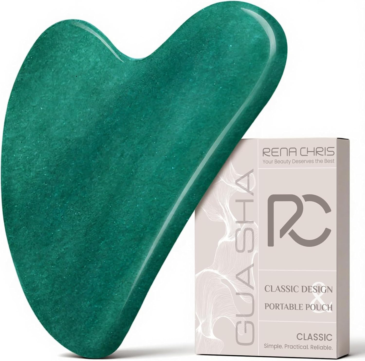 Gua Sha Facial Tools: Jade Stone Guasha Tool for Face Acupuncture Therapy, Facia