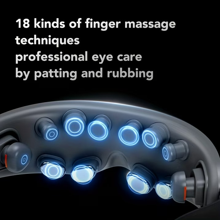 SKG Eye Massager w/Heat, Vibration Bluetooth Music Gifts SILVER/BLACK METALIC