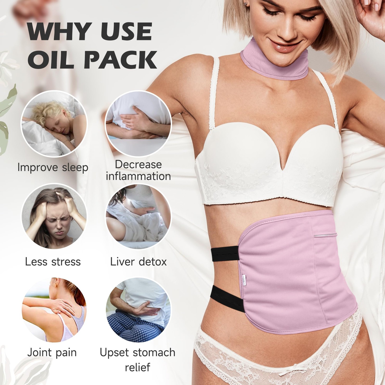 Castor Oil Pack Wrap with Organic Cotton Flannel, Reusable Castor Oil Packs f…