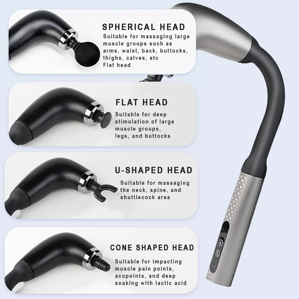 iKyoor Massage Gun Brushless Exended Handle Deep Tissue Electric Massage Hammer