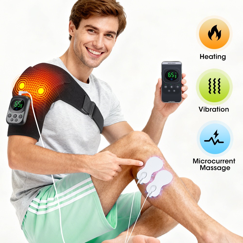 Electric Heating Back Shoulder Brace 6 Gears Heating 3 Vibration Adjustable Belt