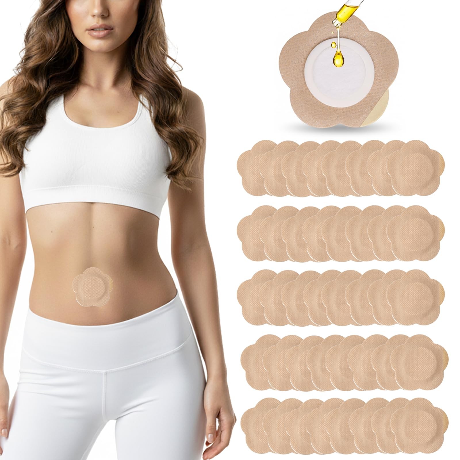 40PCS Castor Oil Patches for Belly Button, Hypoallergenic Skin-Friendly Casto…