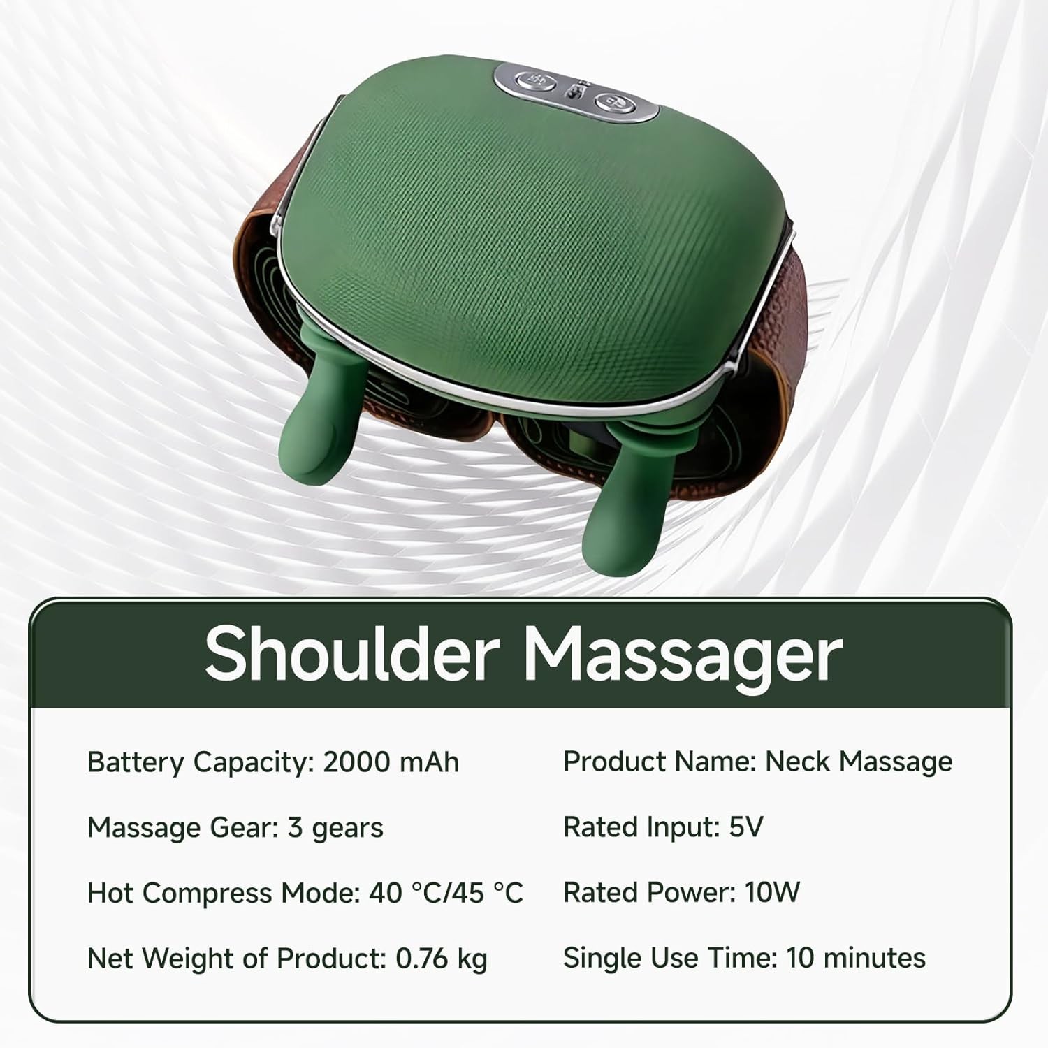 4D Neck Massager with Heat – Neck and Back Shiatsu Massager for Relieve Fatigue