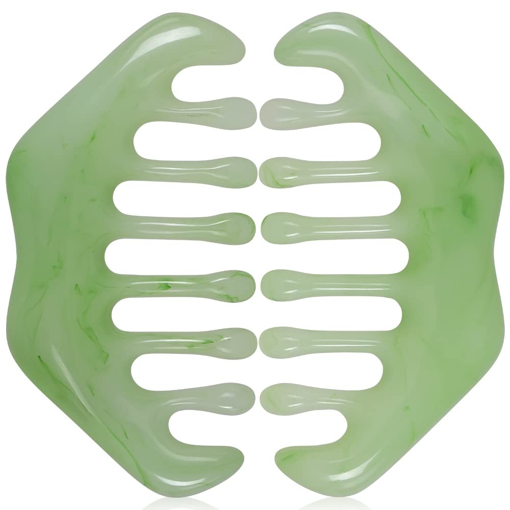 2pcs Massage Comb, Guasha Scraping Scalp Multi-Functional Green