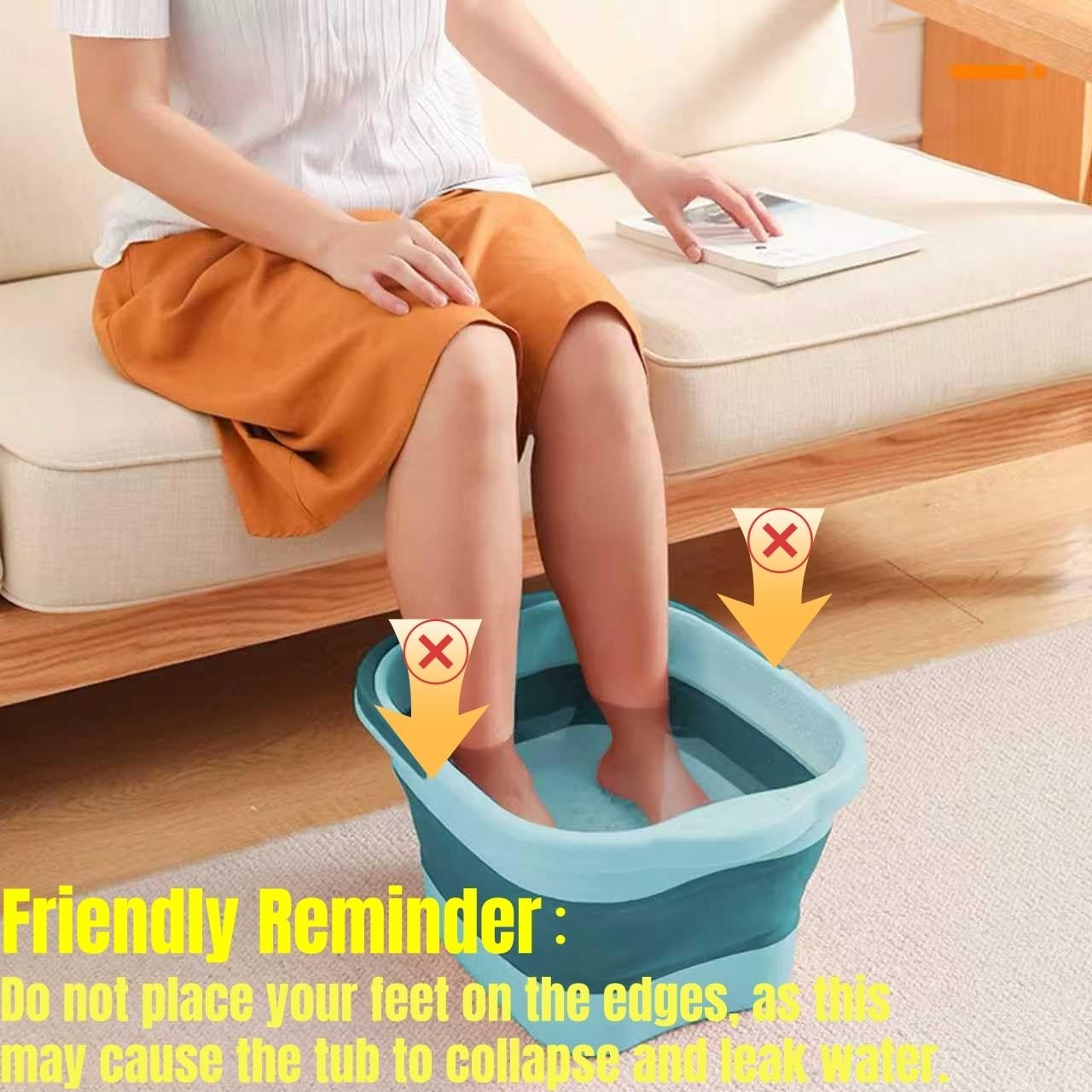 Portable Foldable Foot Bath with 120 Massage Nodes – Ideal for Cracked Feet