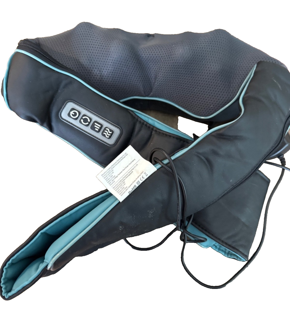 MagicMakers Shiatsu Neck Shoulder Massager w/ Heat Deep Tissue Electric Black