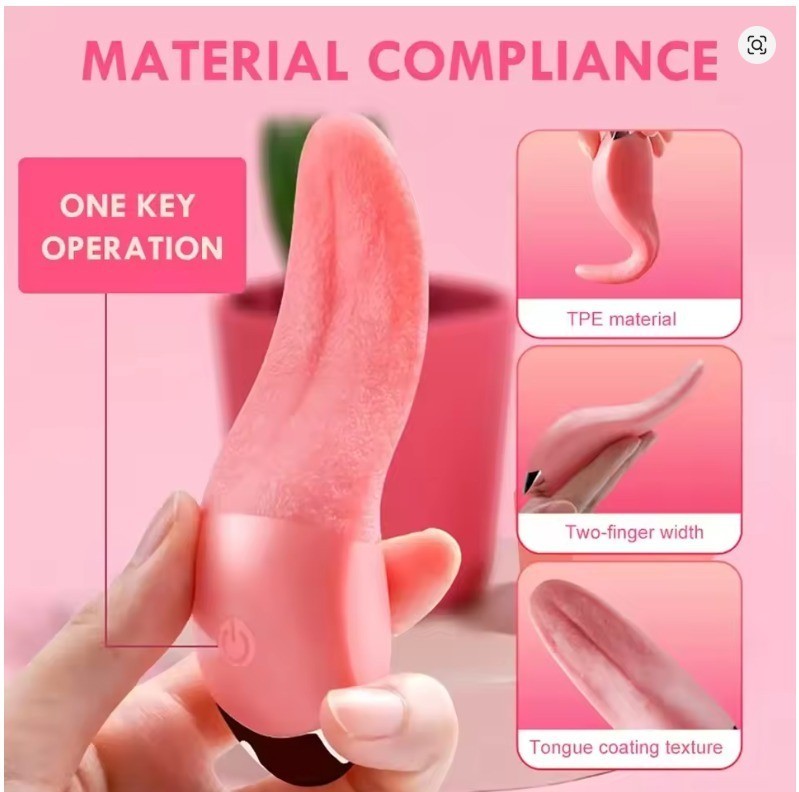 Smart Heating Tongue Vibrator 10 Modes Waterproof Rechargeable Massager Toy