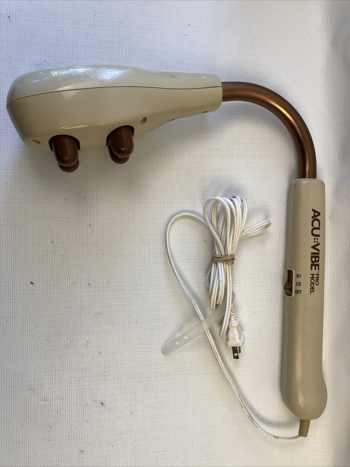 AcuVibe Pro Model Vibrating Massager Curved 2 Speed Large 23” Vintage Japan