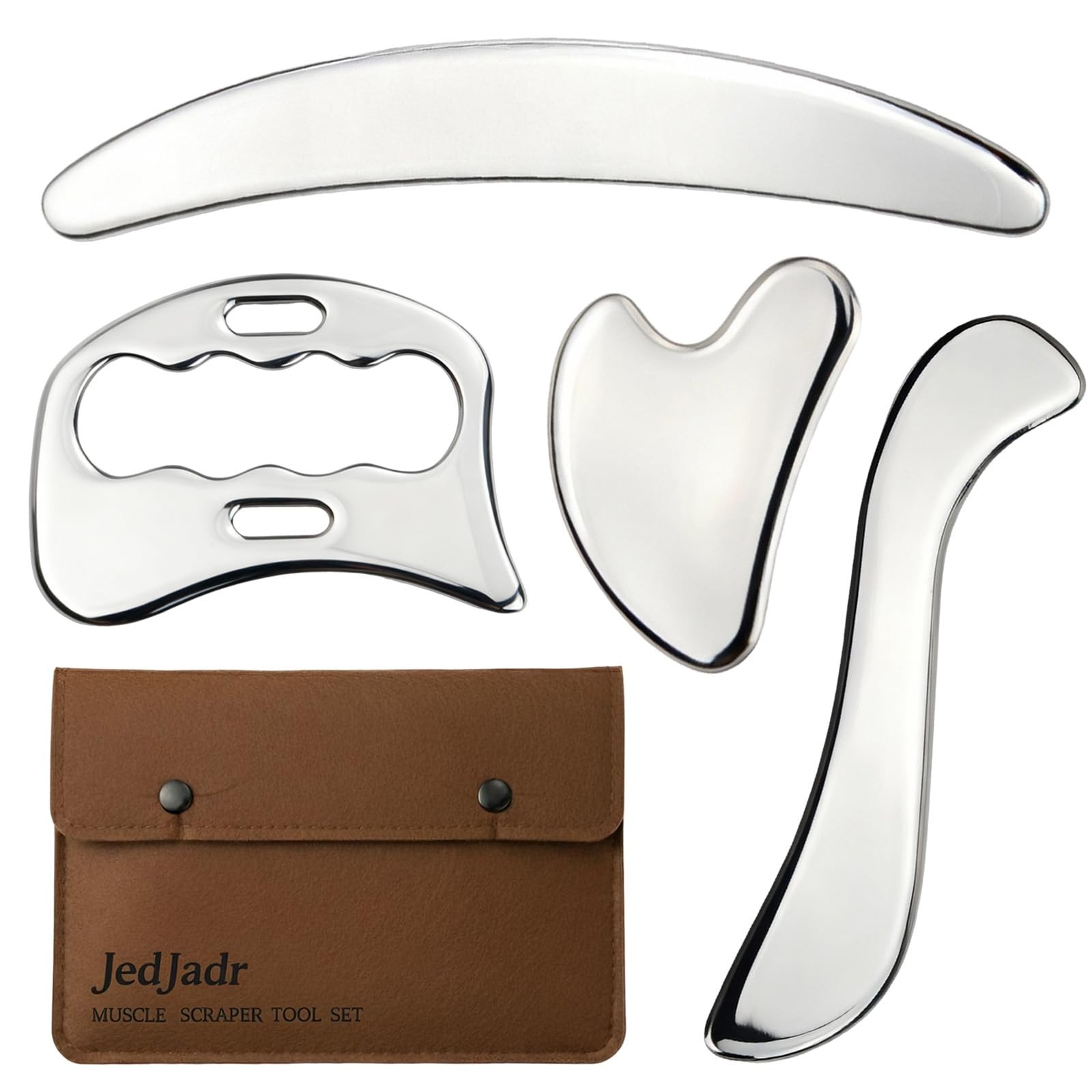 4 in 1 Stainless Steel Massage Scraper Tool Set for Deep Tissue Relief, IASTM…