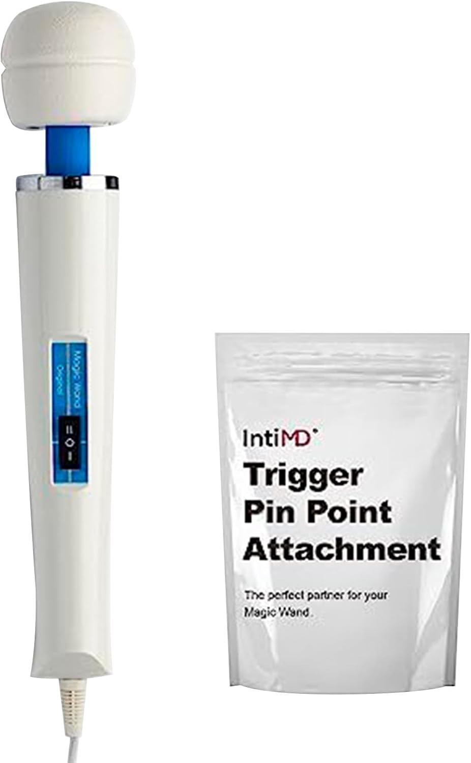 Ultra-Powerful 2-Speed Personal Massager with Free IntiMD Attachment in White