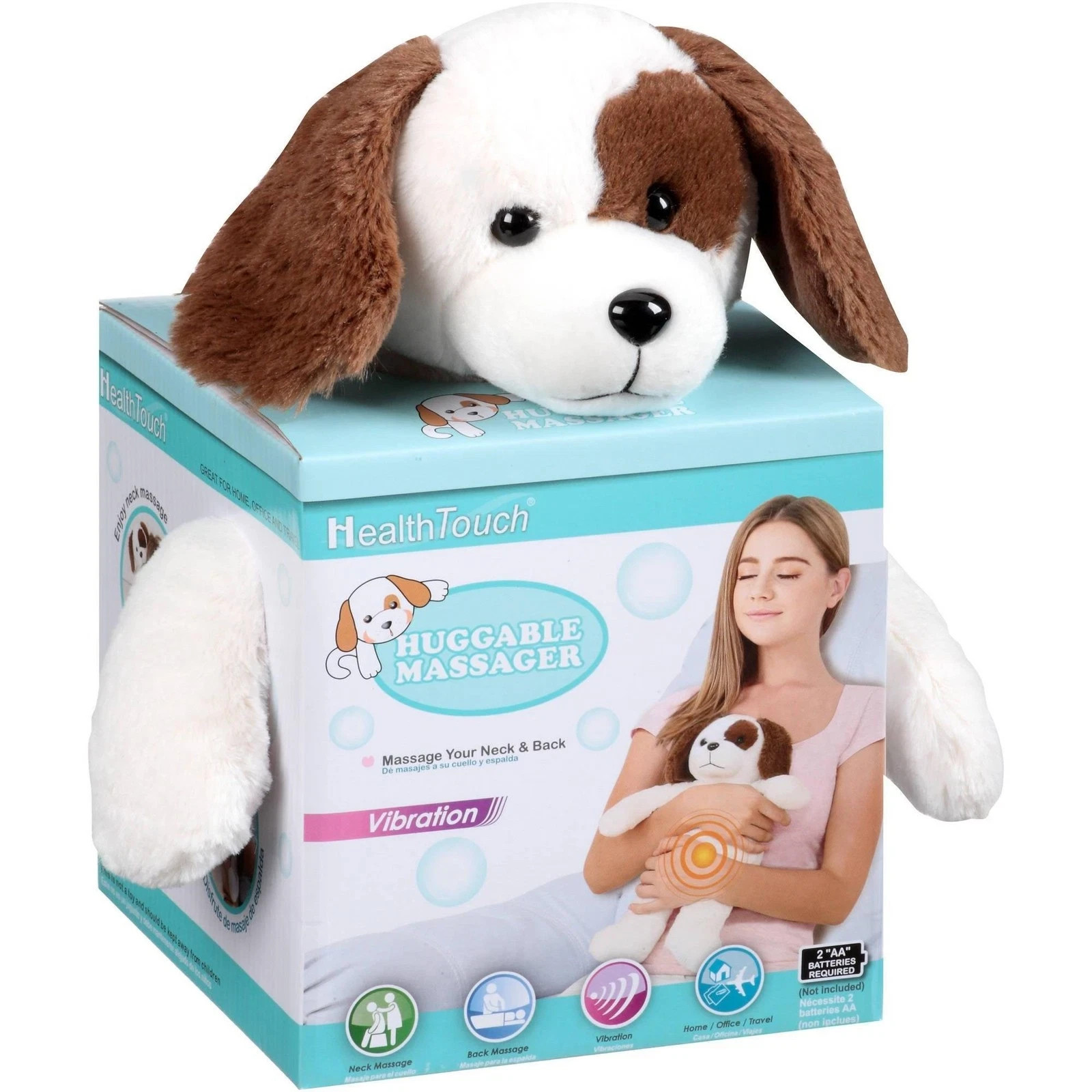 Health Touch Huggable Massaging Massager with Relaxing Vibration Puppy