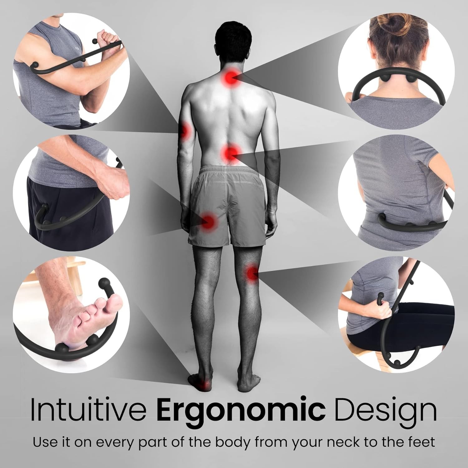 Back and Neck Massager – Trigger Point Massage Tools for Pain Relief and Manu…