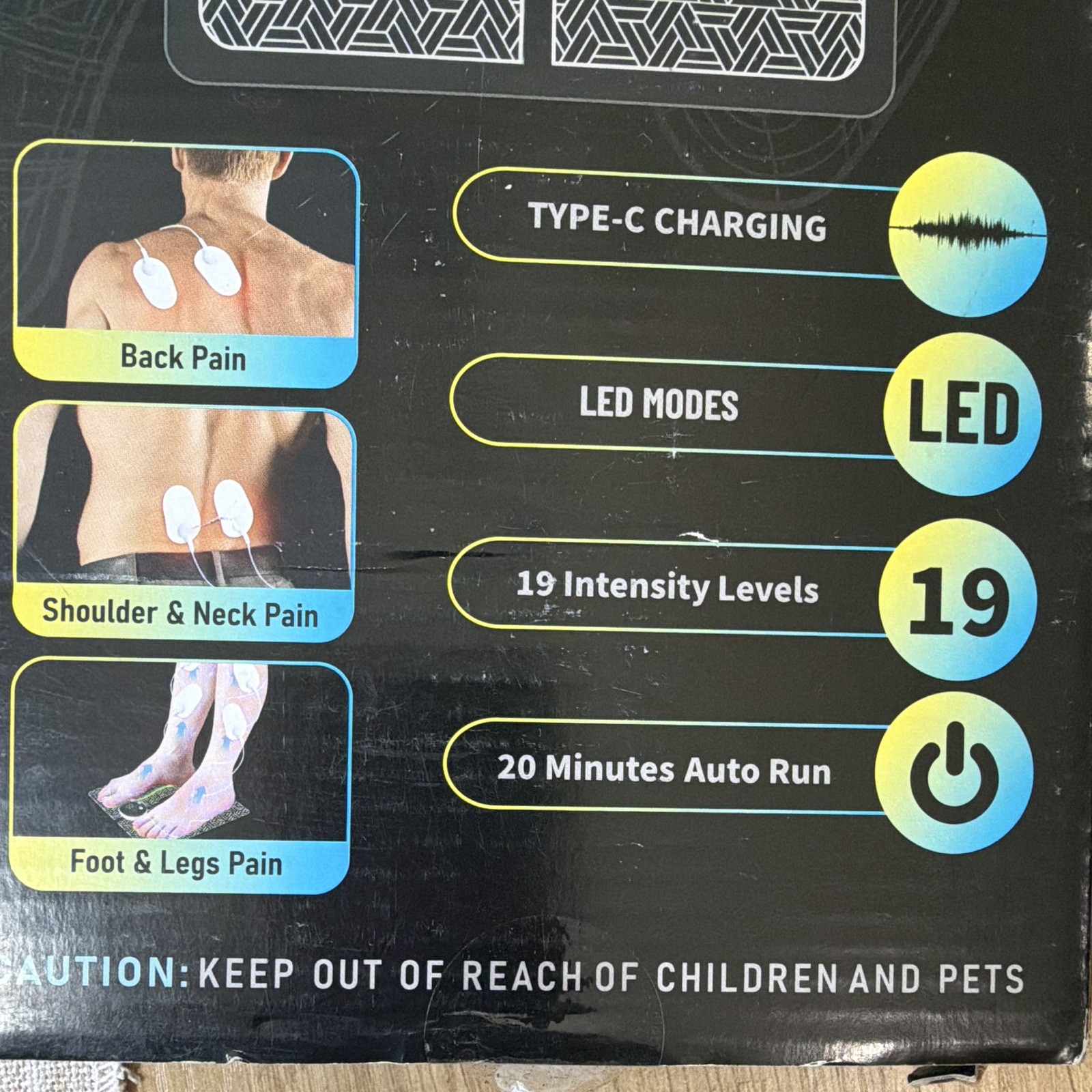 NEWIDAY Foot Massager Mat USB Type-C Rechargeable LED Display 19 Levels Auto