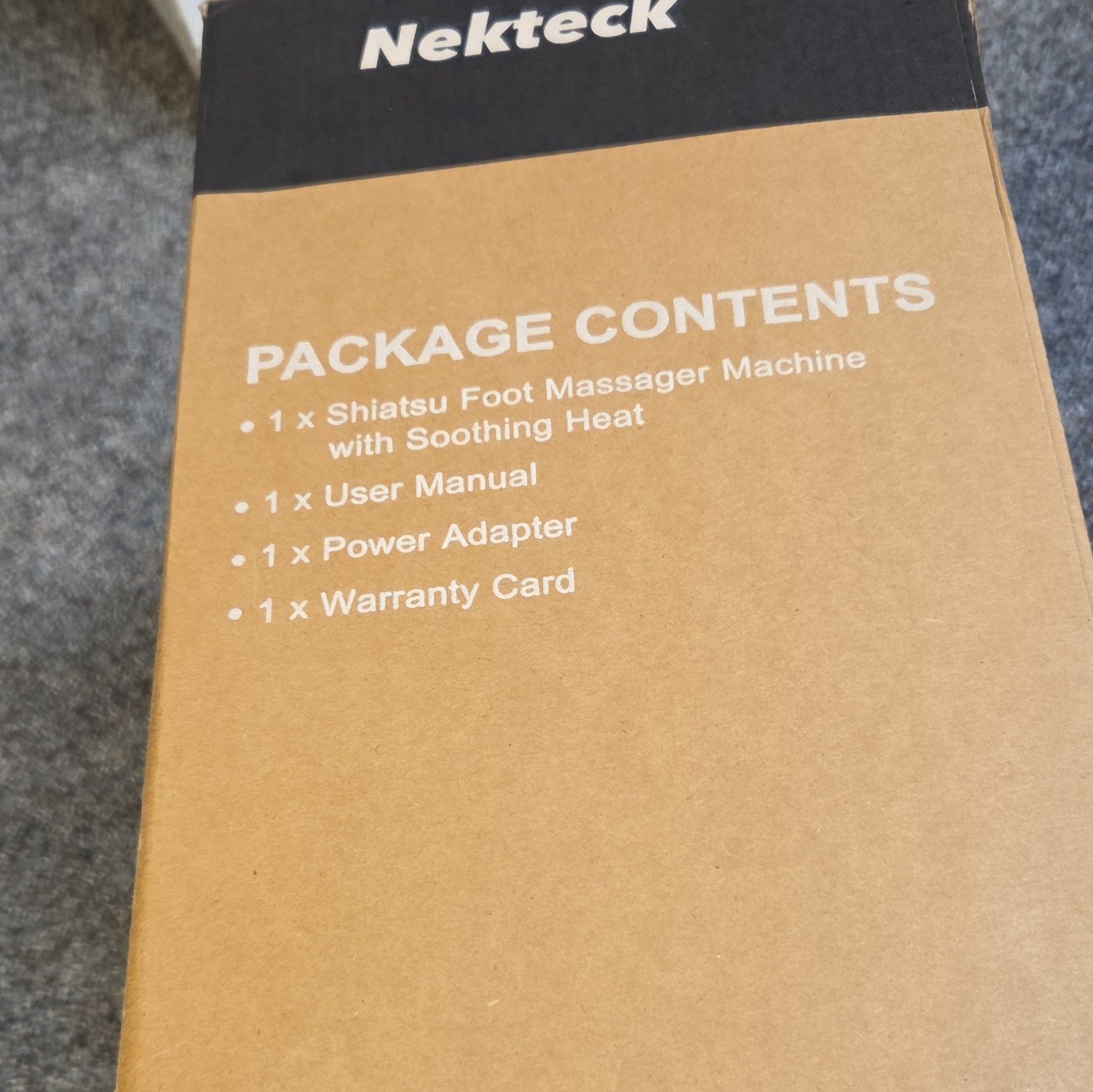 Nekteck Shiatsu Foot Massager Gray Heated Multispeed Auto Shut-Off NK-FM06