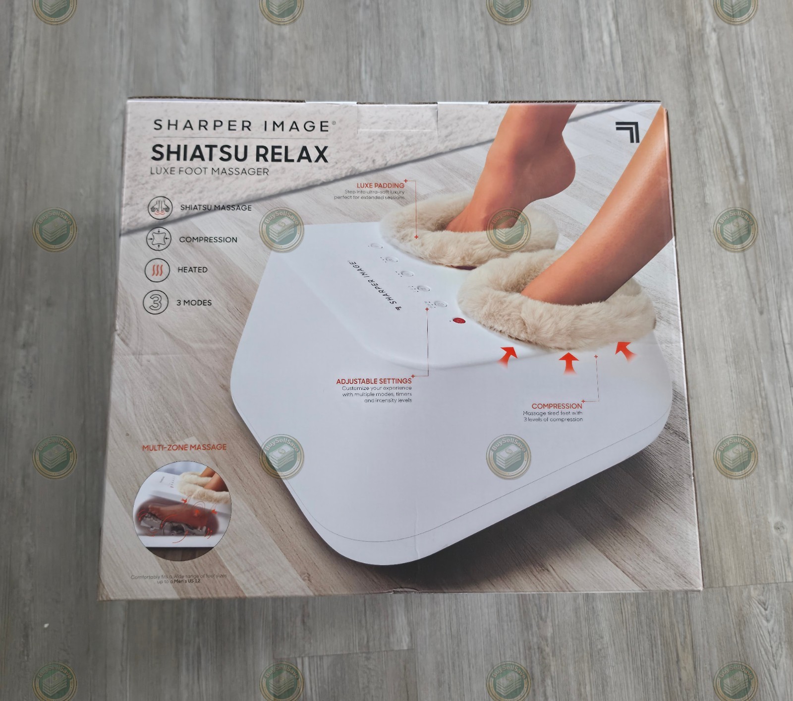 Sharper Image Shiatsu Relax Luxe Foot Massager With Heat **NEW**