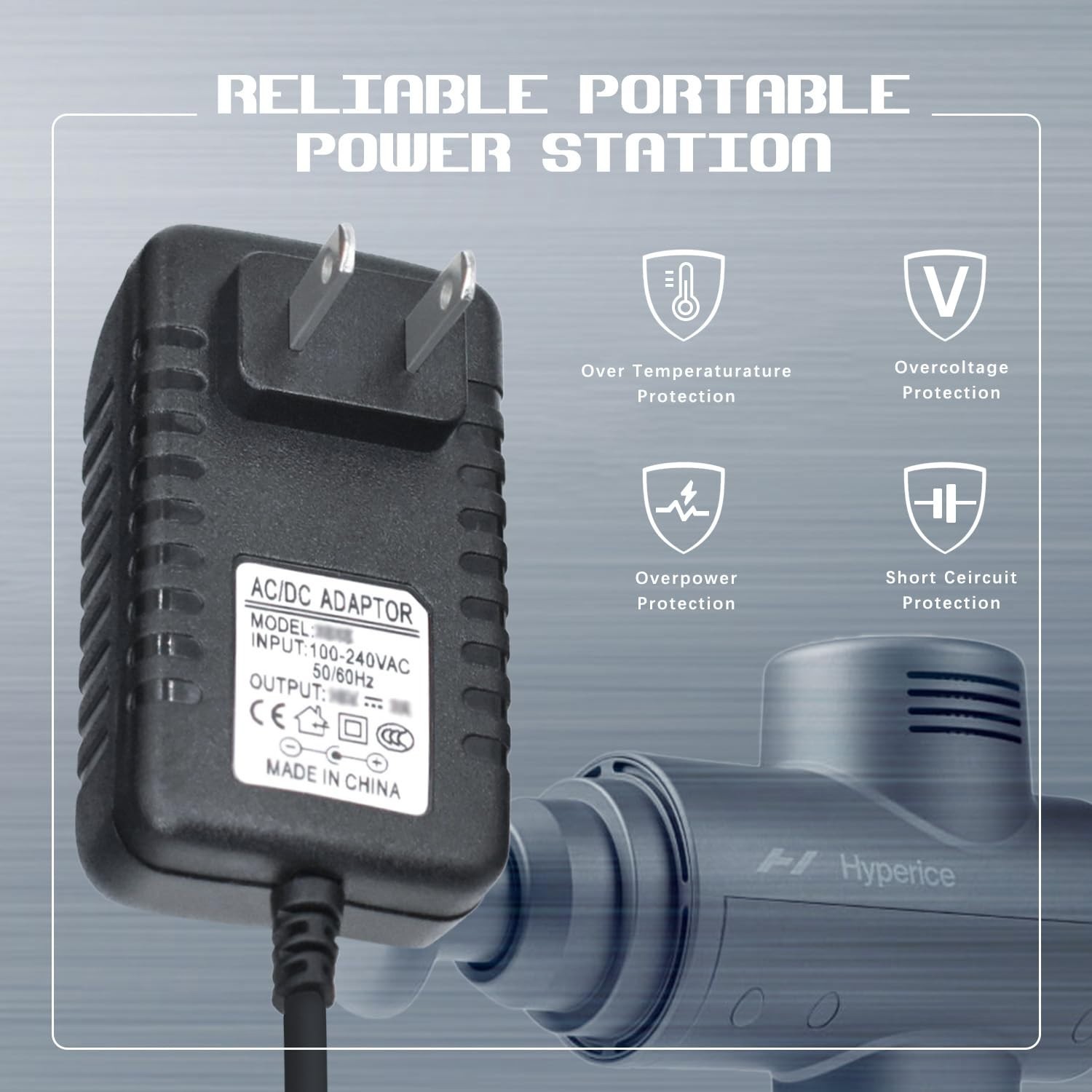 18V Charger Replacement for Massage Guns & Vyper 3/2/Go – 6Ft AC Adapter Cable