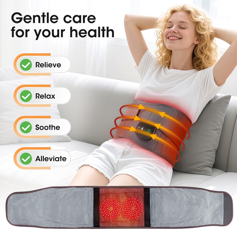 Massage Belt Electric Infrared Heated with Vibration for Lower Back Pain Relief