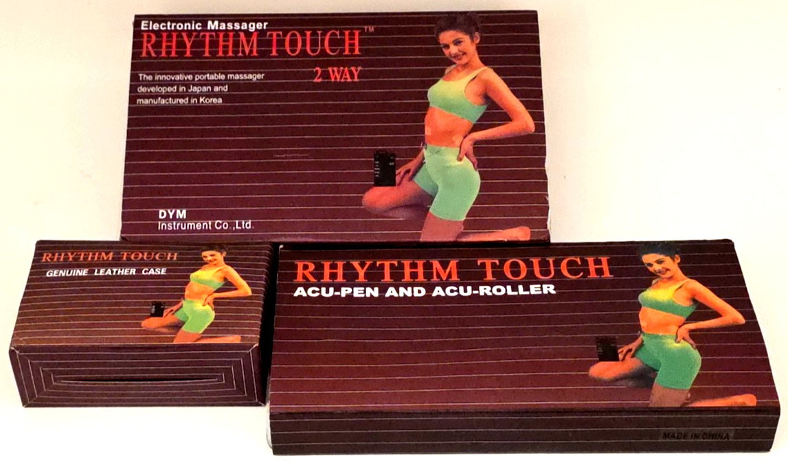 Rhythm Touch Electronic Massager ACCU-Pen ACCU-Roller Leather Case