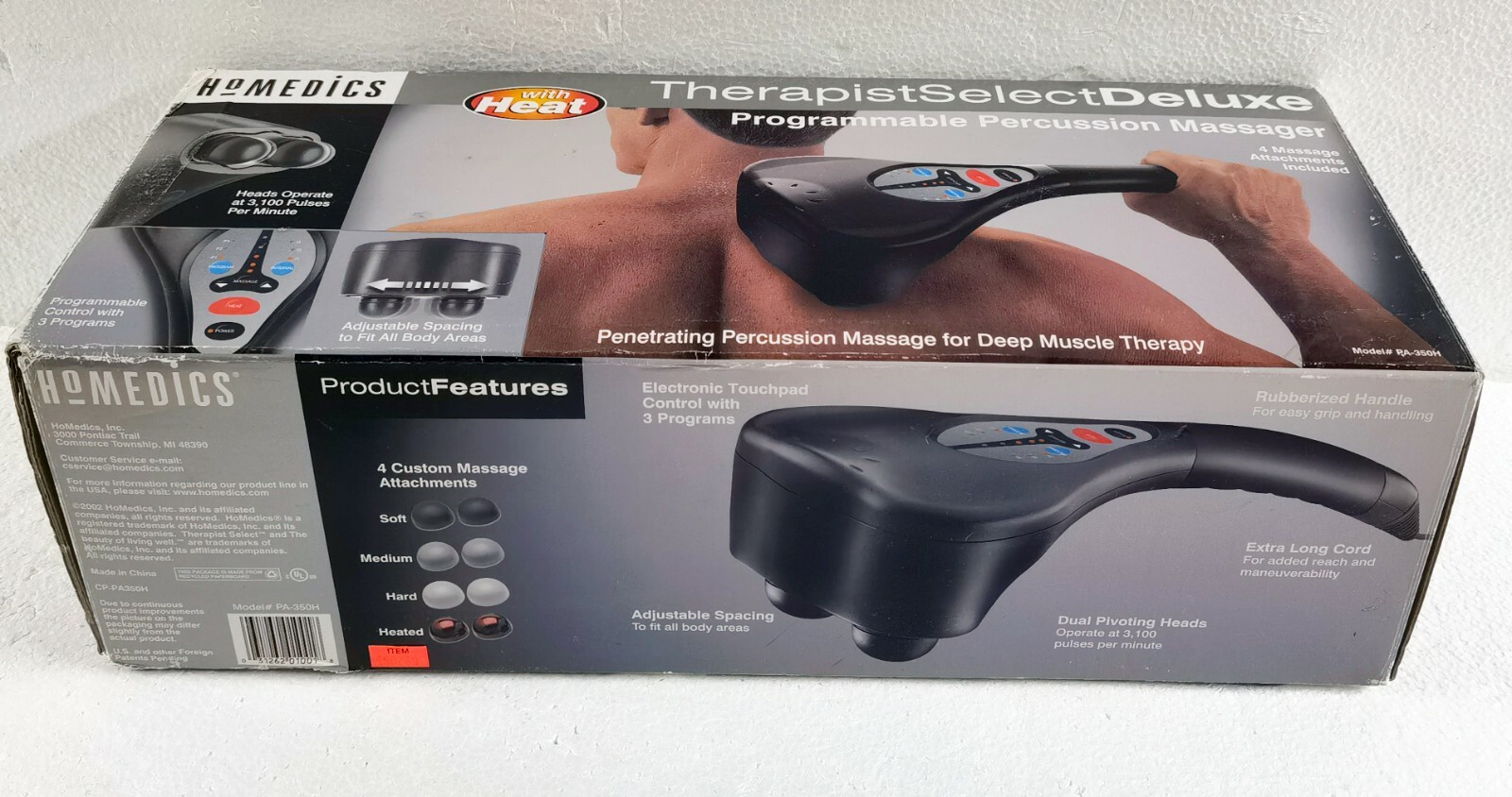Homedics Therapist Select Deluxe Programmable Percussion Massager Heat PA-350H