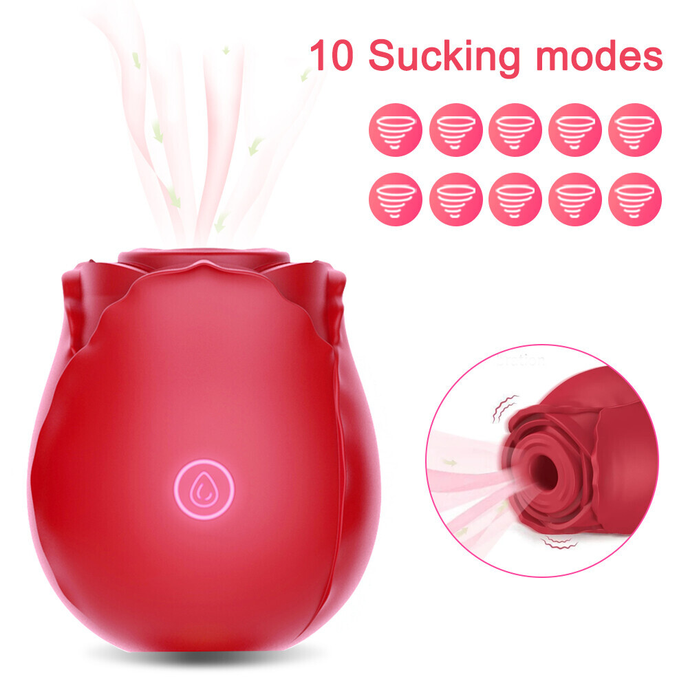 Discreet 10 Speed Personal Massage Rose Vibrator sucking Massager for Women