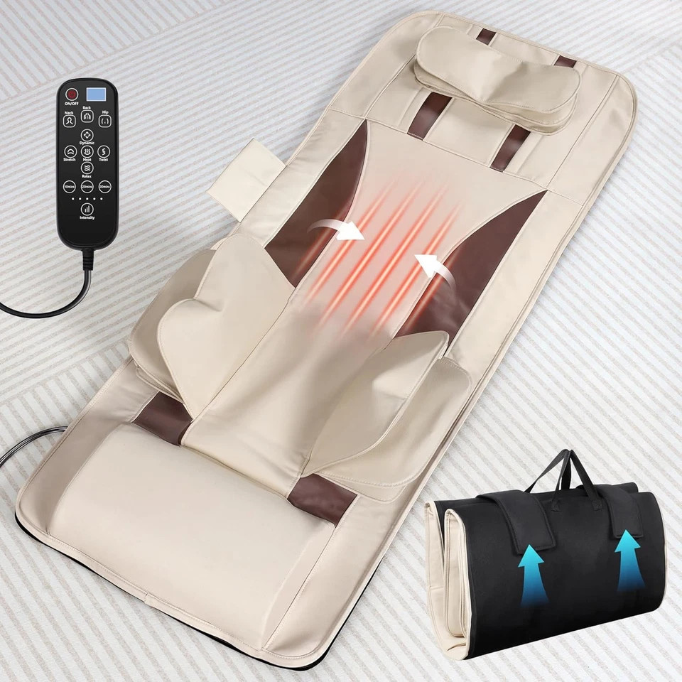 FUPTOS FULL BODY MASSAGE MAT WITH AIRBAG STRETCHING – GENTLE BROWN + BEIGE