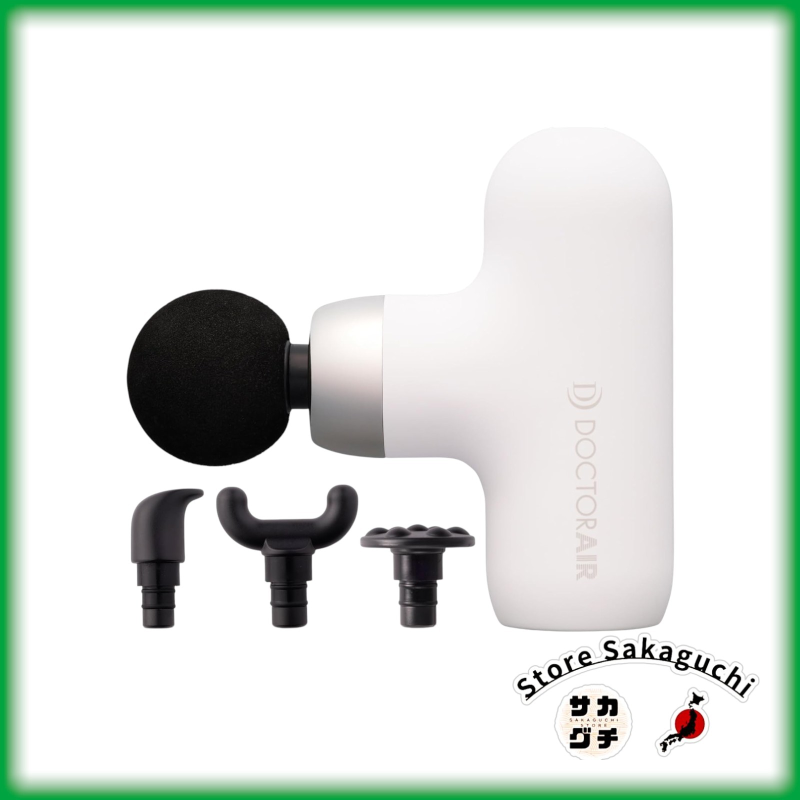 Doctor Air Exagun Care REG-09 White Portable Massage Gun Face & Body w/ 4 Heads