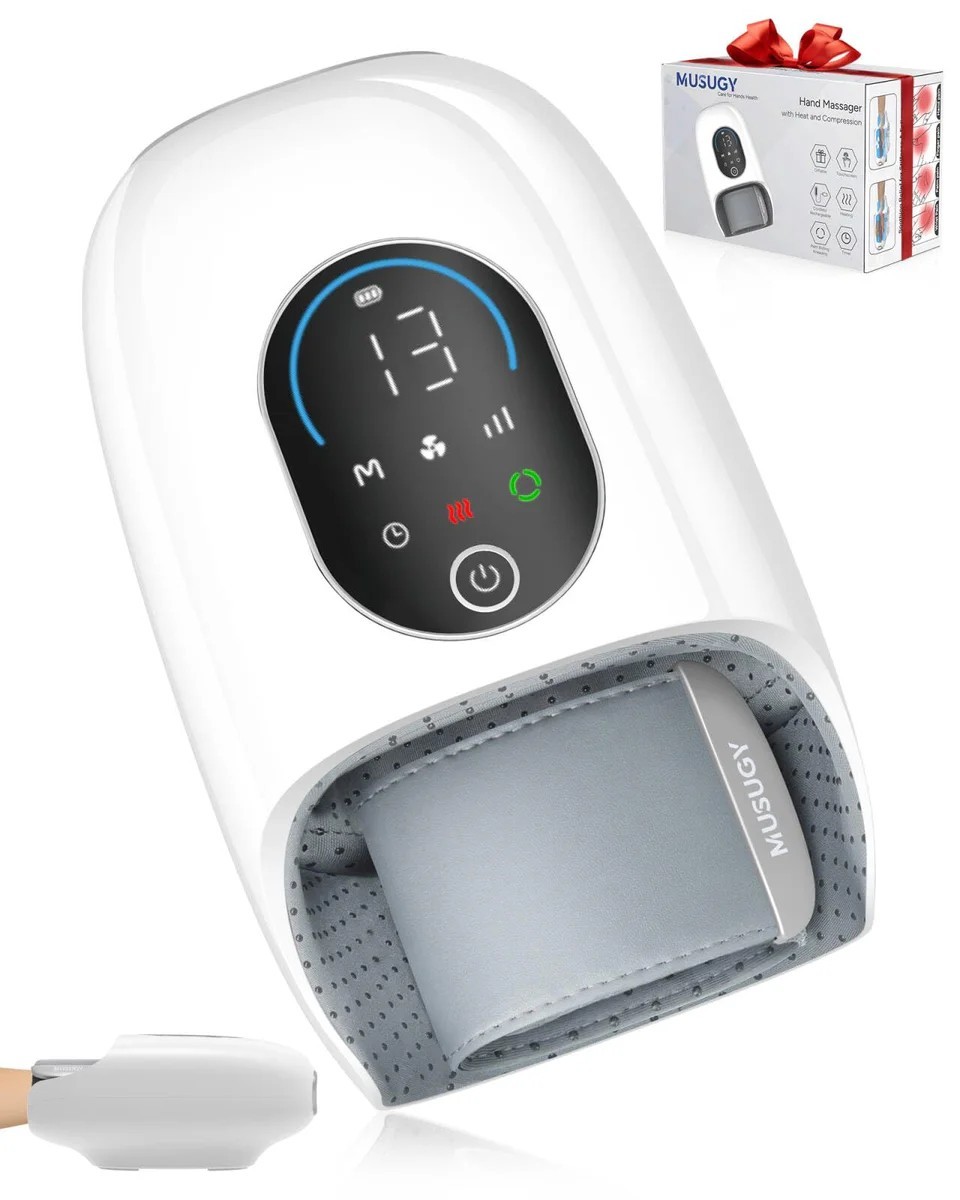 Musugy Hand Massager with Heat and Compression Full-Hand and Wrist Coverage …