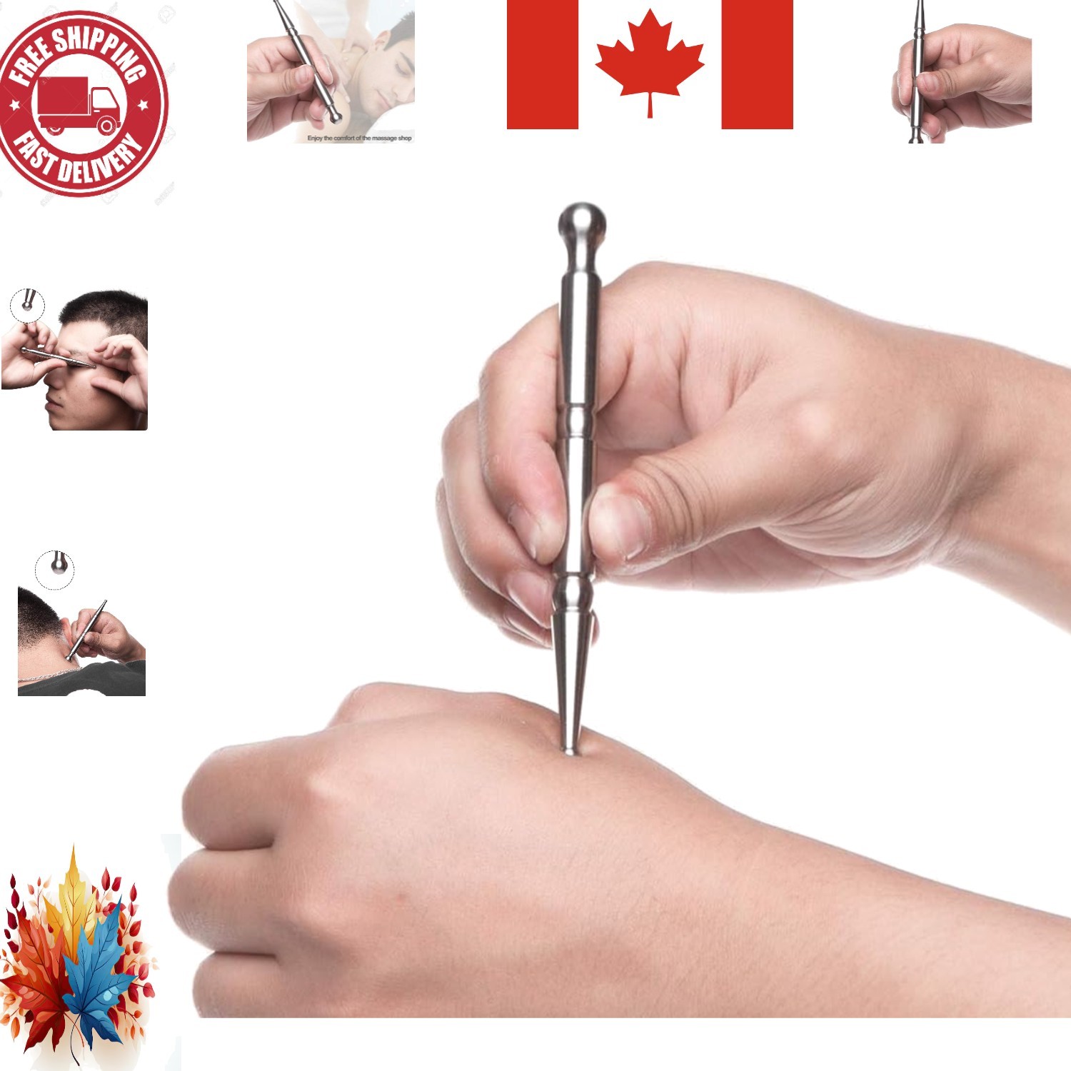 Heat-Enhanced Stainless Steel Massage Wand for Effective Stress Relief Therapy