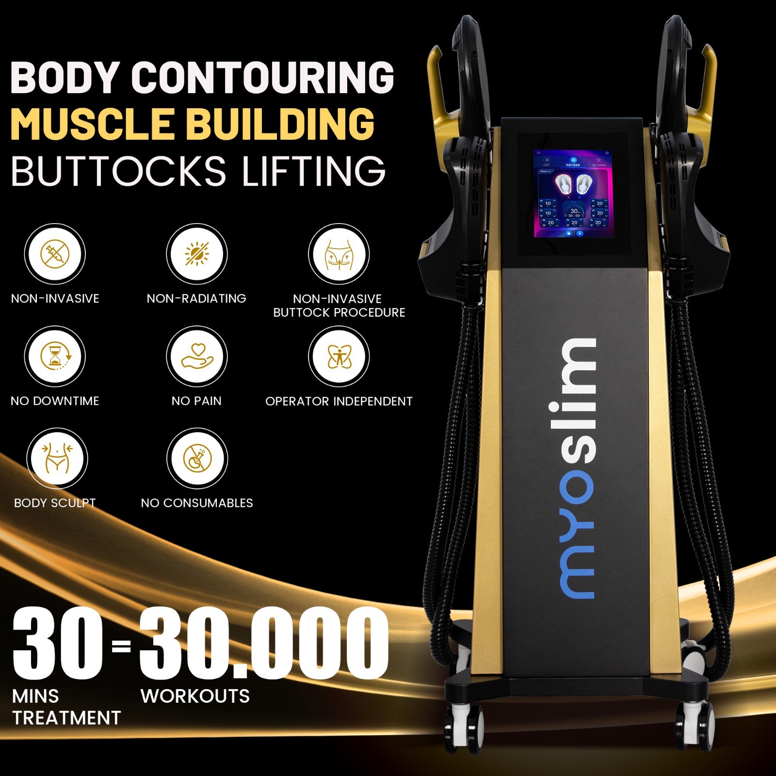 MYOslim Hi-EMT Body Sculpting Machine Fat Reduction Muscle Toning Salon Device