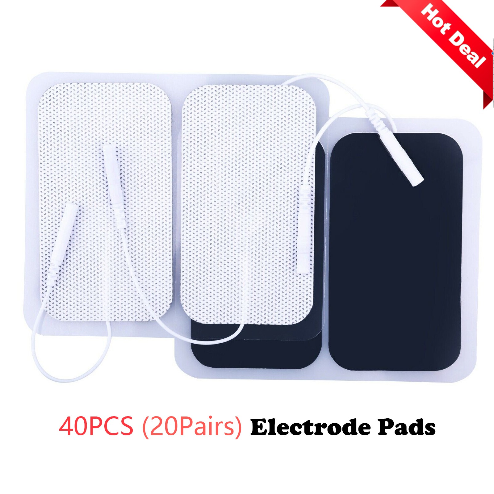 High Quality 5/10/20/50/100 Pairs Replacement Electrode Pads 2×3.5″ For Massager