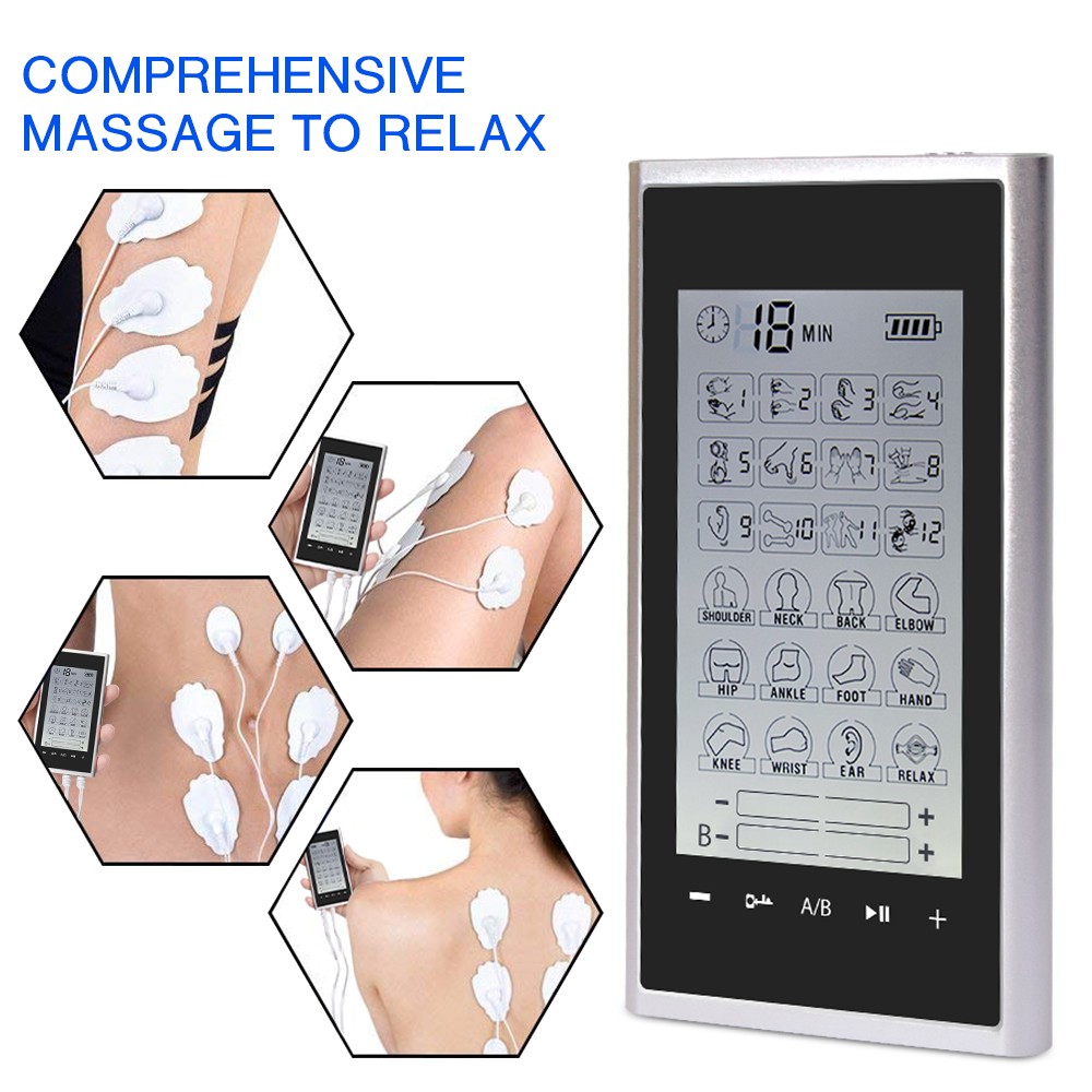 4 Output EMS TENS Machine 24 Mode Muscle Stimulator Digital Massager