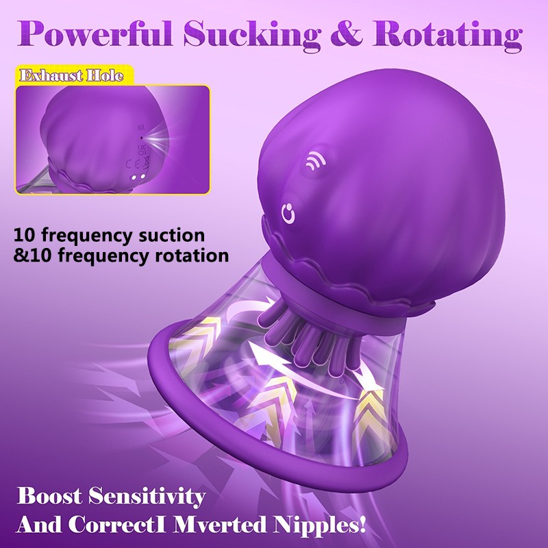Breast Enhancer Sucker Enlarger Pump Jellyfish Suction Rotating Nipple Massager