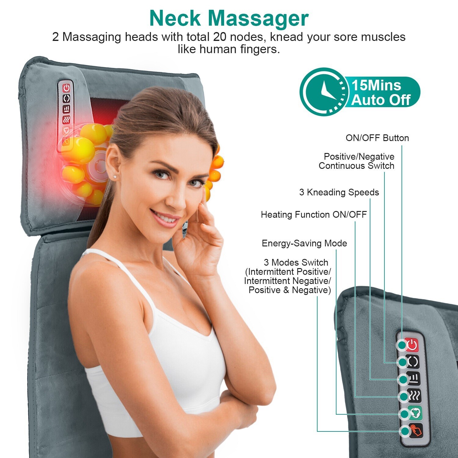 Full Body Electric Massage Mat w/Heat Vibration Massage Pad Cushion Back Massage
