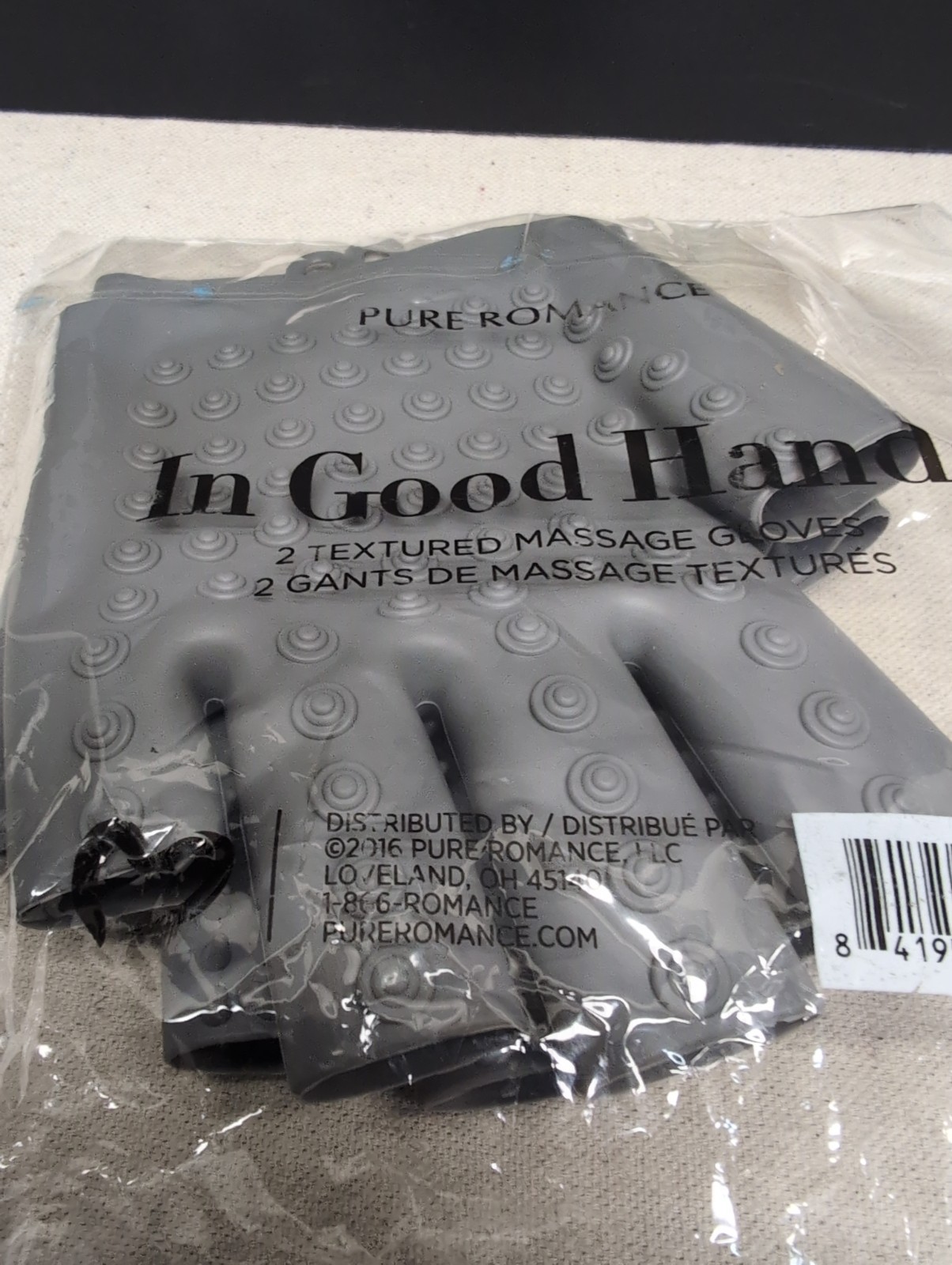 Pure Romance- Two Sided Textured Massage Glove- In Good Hands- New Sealed