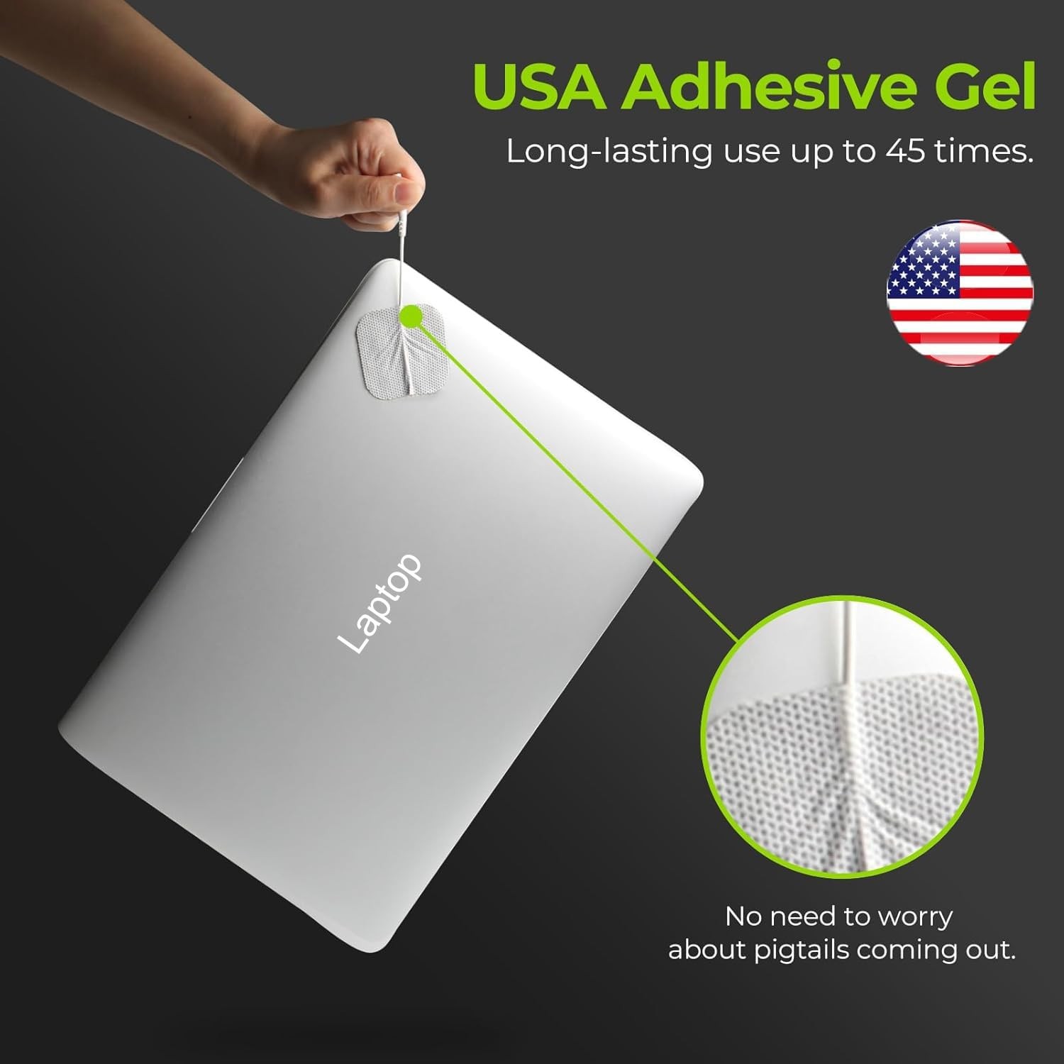 Reusable 2″x2″ TENS Unit Electrode Pads – 48 Pcs, Latex-Free, Self-Adhesive, Com