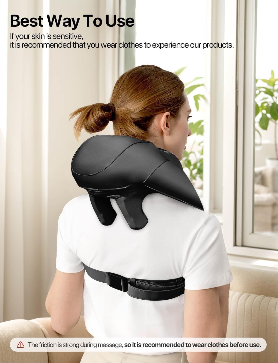 Cordless Shiatsu Neck & Back Massager W/ Heat 2500mAh Rechargeable Electric Deep