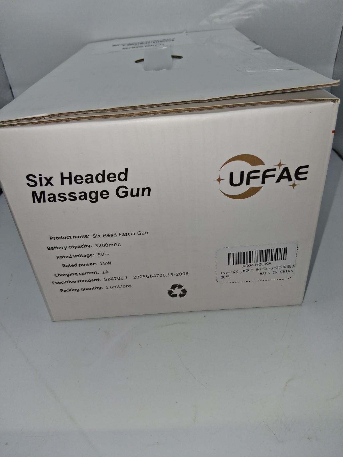 UFFAE 6 Head Massage Gun Deep Tissue with 9 Levels & 9 Modes YM-K60 – Gray