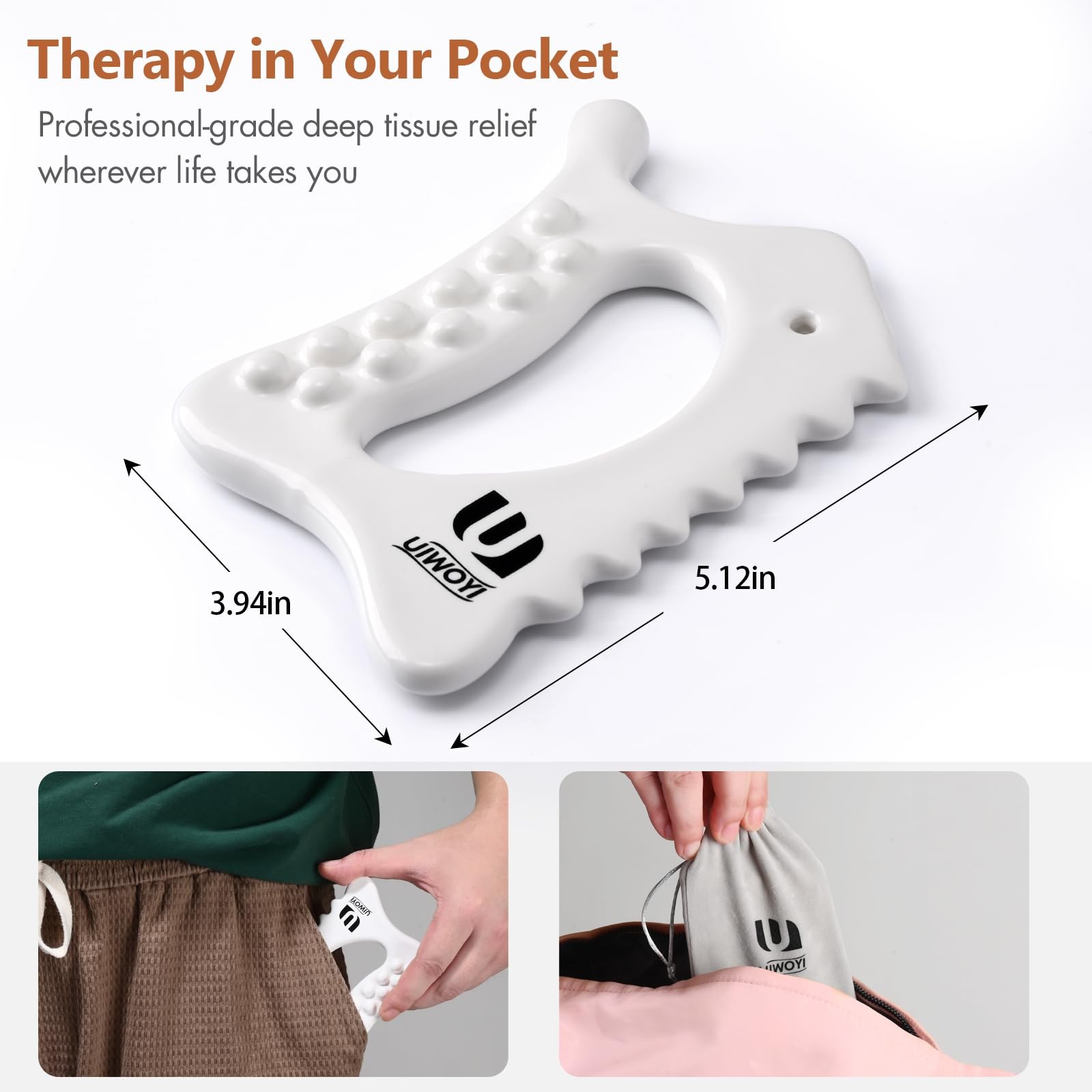 6-in-1 Ceramic Body Gua Sha Facial Tools | Lymphatic Drainage Tool, Face Scul…