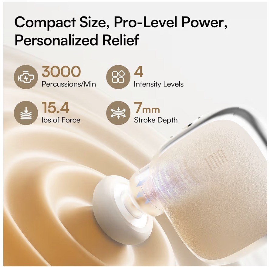 INIA PocketForce Mini Massage Gun 75% Smaller High Power Percussion Full Body
