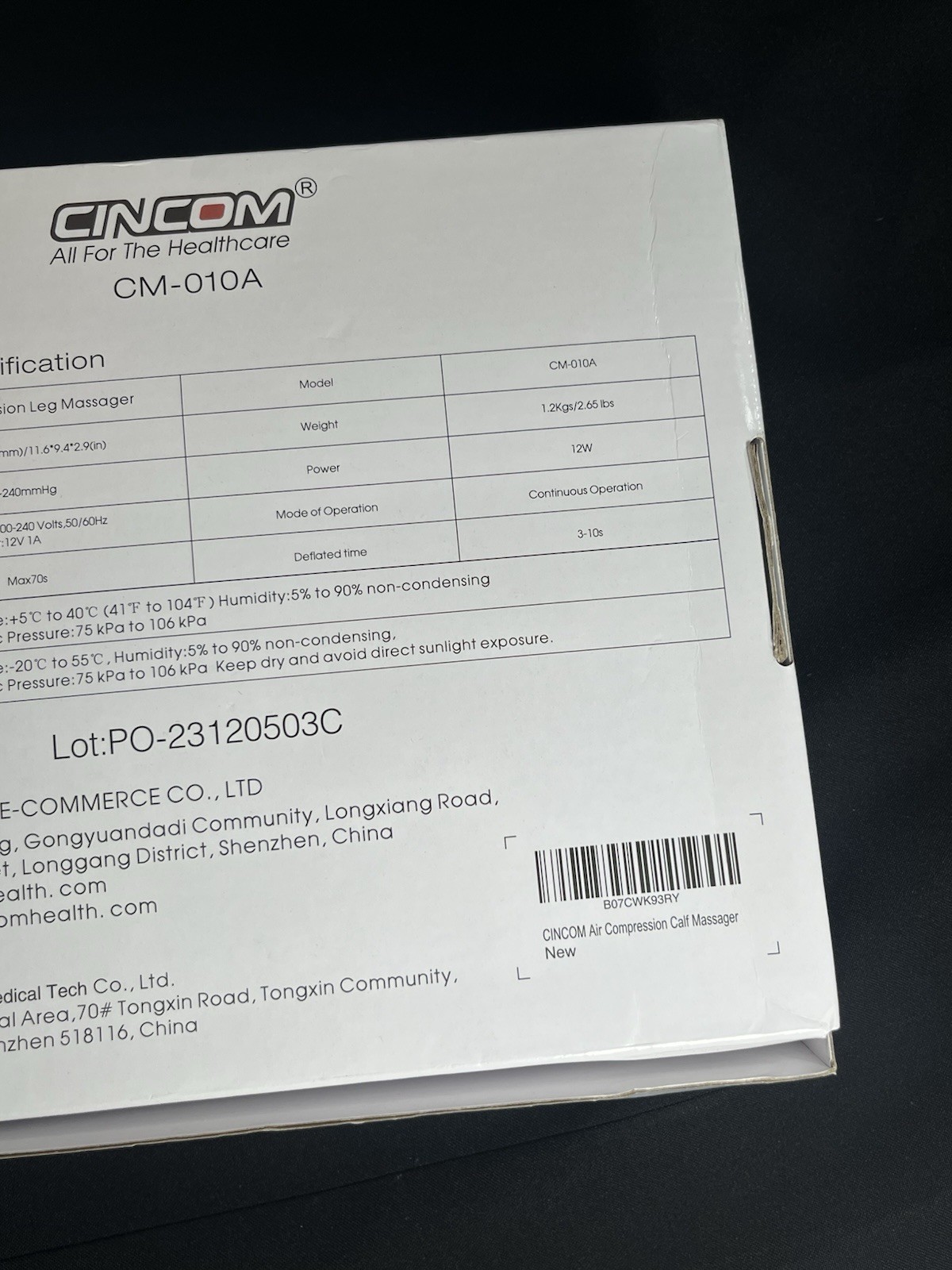 CINCOM Air Compression Leg Massager 2 Modes & 3 Intensities