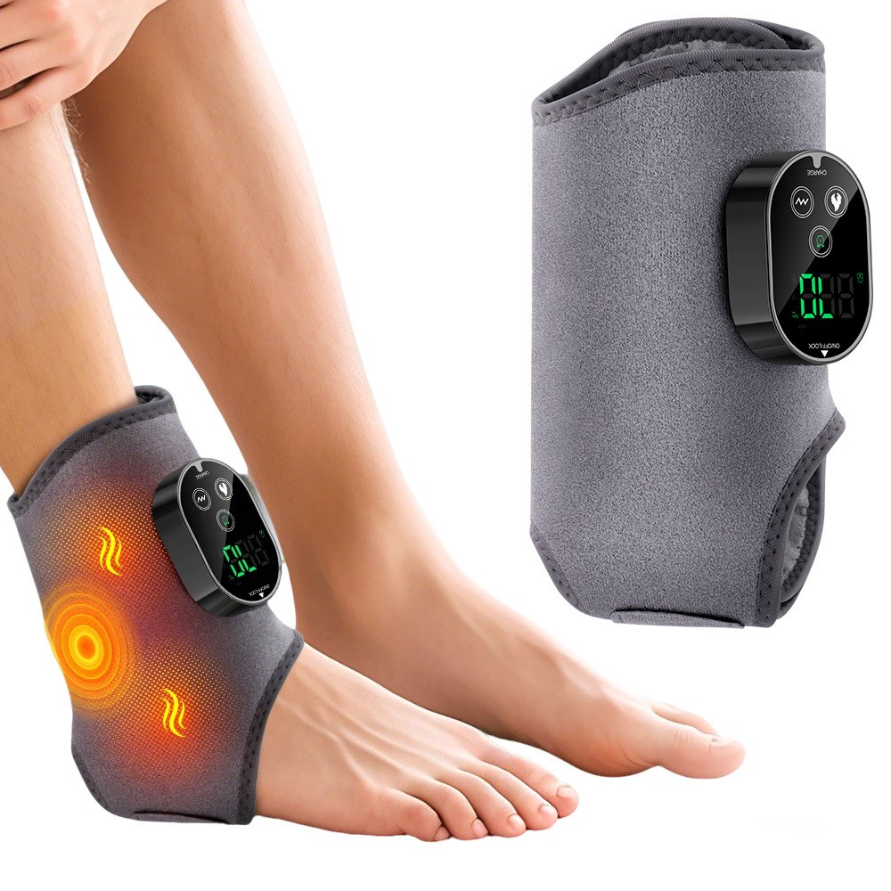 Cordless Foot Ankle Massager Pain Relief with 3 Vibration Modes & 6 Heat Levels