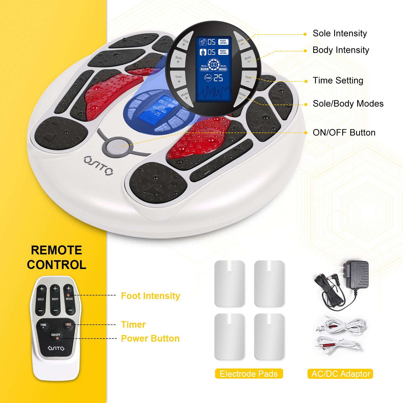 OSITO EMS and TENS Foot and Leg Nerve Pain Relief Electric Pulse Massager