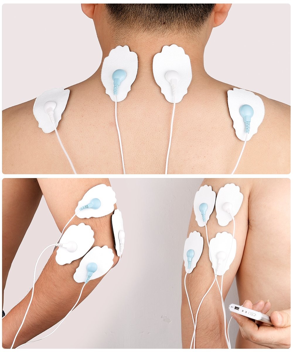 TENS Unit Electrode Pads Reusable Self-Adhesive Massage Pads Latex Free, Stan…
