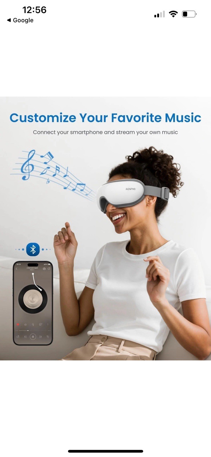 RENPHO RF-EM001 Electric Eye Massager – White