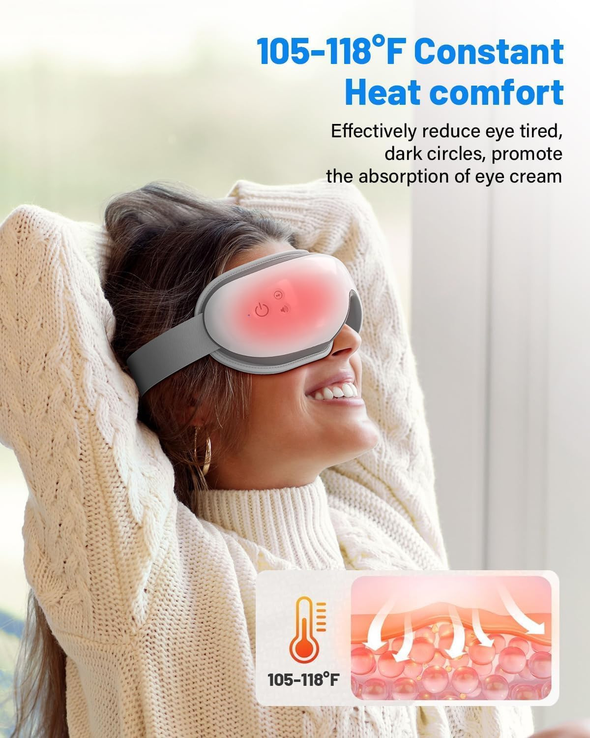 Mothers Day Gifts for Woman,Eye Massager with Heat & Bluetooth Music, Birthday G