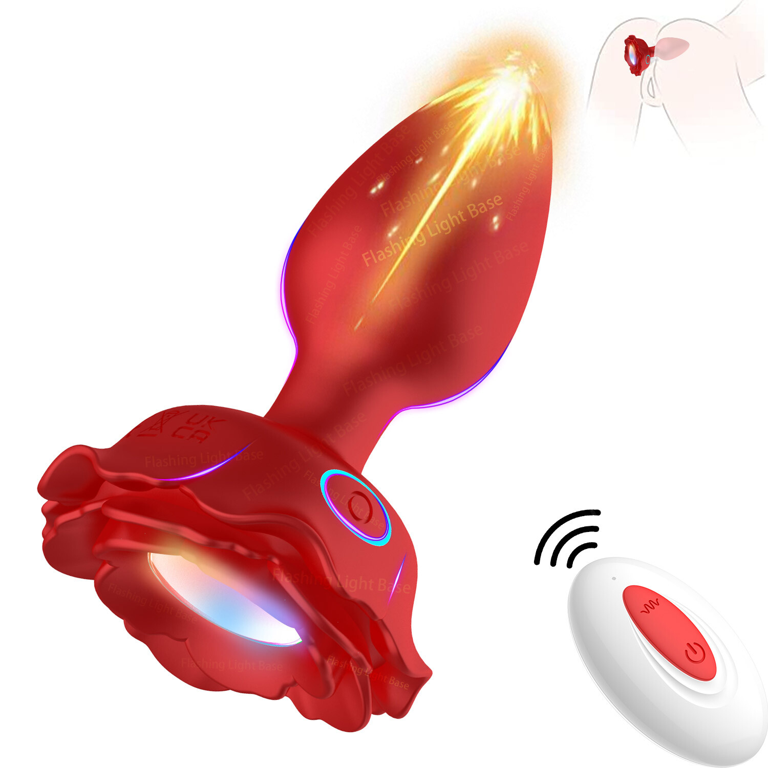 Lighting Vibrating Anal Dildo Prostate Massager Vibrator Sex Toys For Men Women