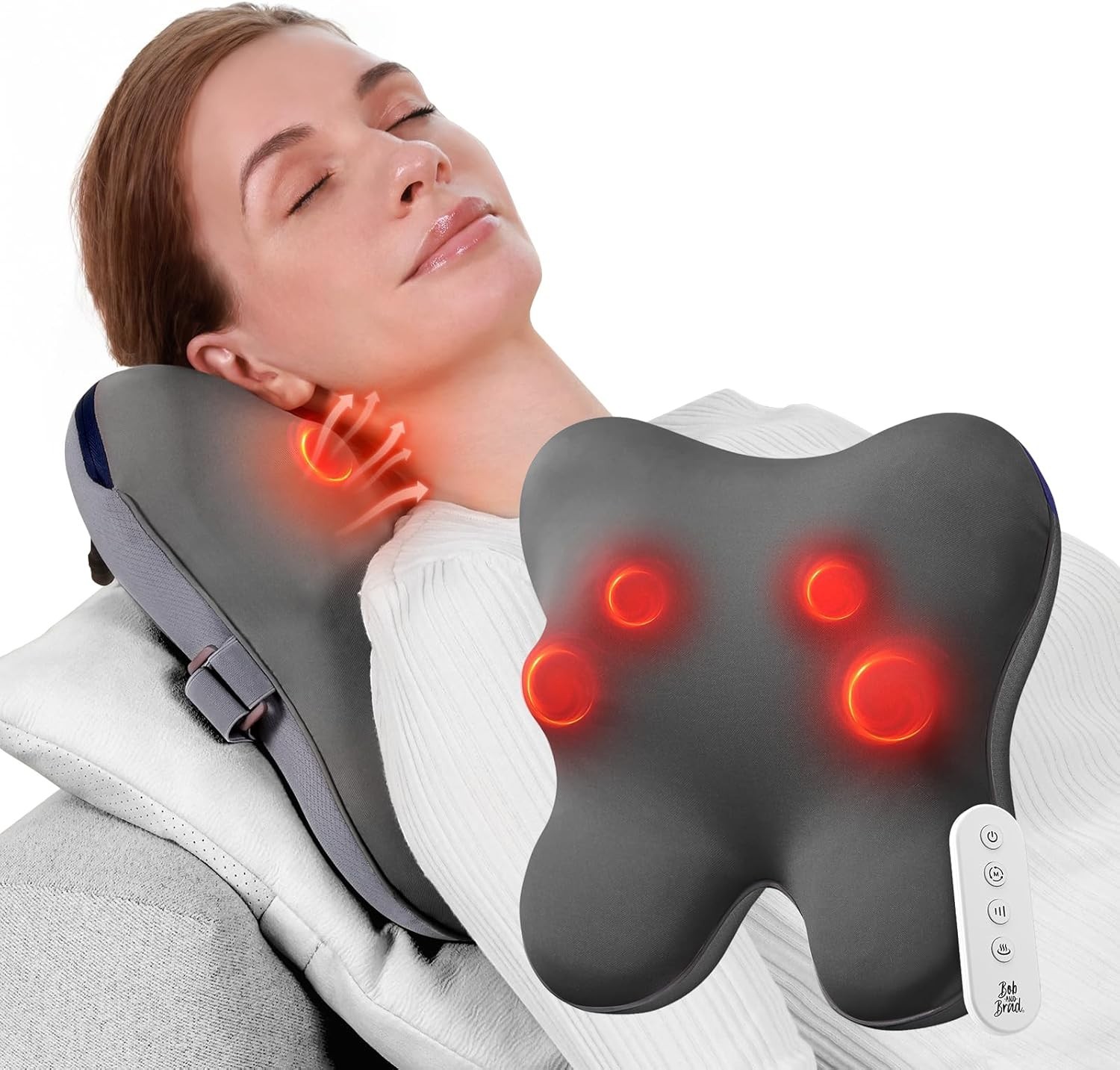 Cordless Deep Tissue Back & Neck Massager for Relaxation – Heat & Remote Control