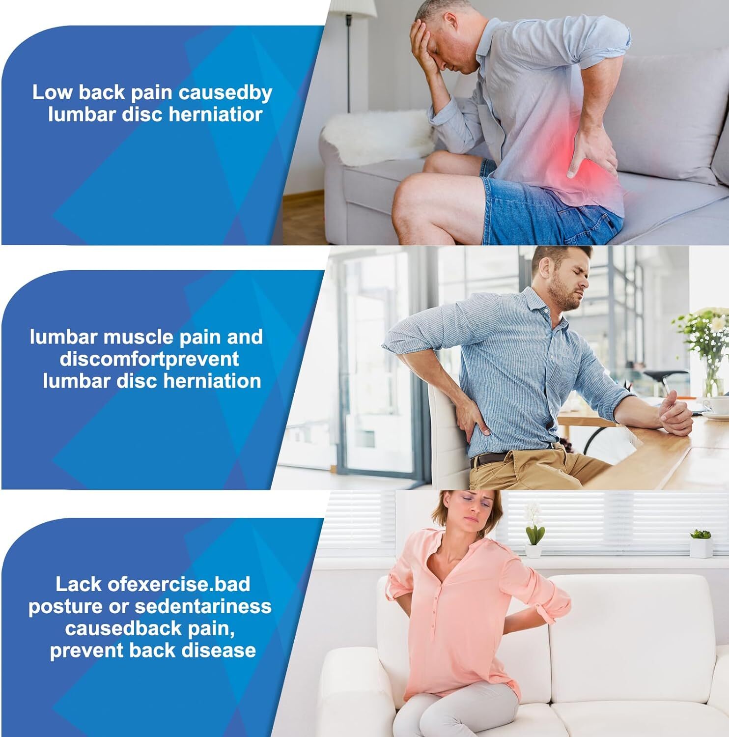 Low Back Stretcher with Heat for Pain Relief, Adjustable Lumbar Traction Device
